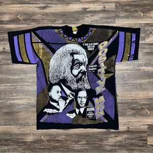 90s Kacy Colors African American Men All Over Print T-shirt Black History Sz XL